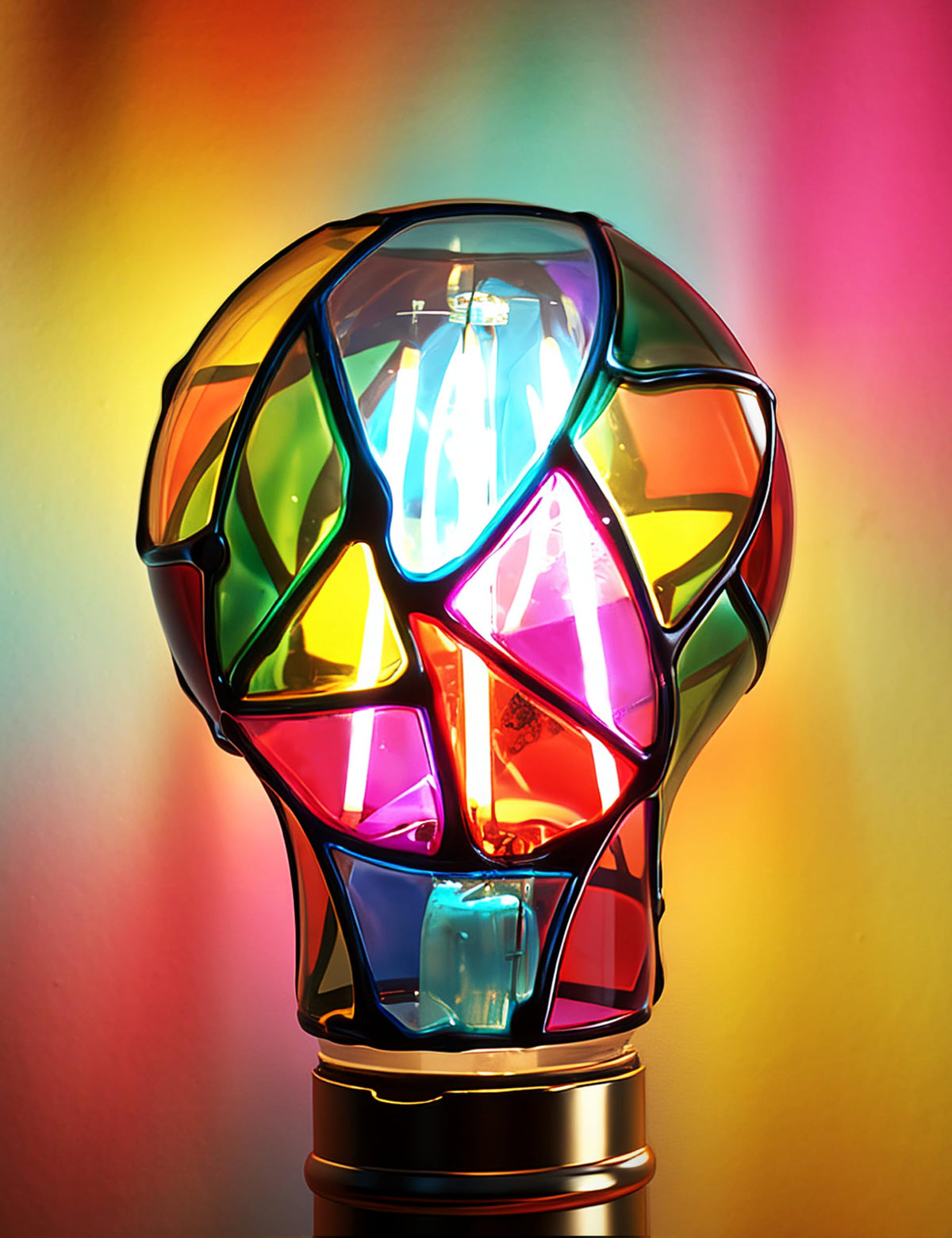 Stained Glass Light Bulb (Rainbow Tone Color)