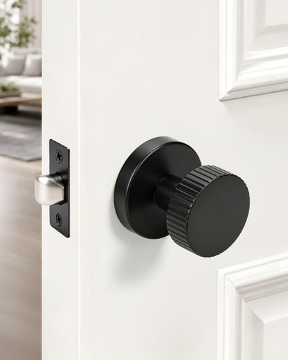 1 Pack Black Door Knobs Interior (Black)