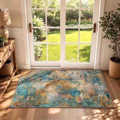 Area Rug 2x3 Washable Non Slip Green (Green / 2' x 3' (Rectangular))