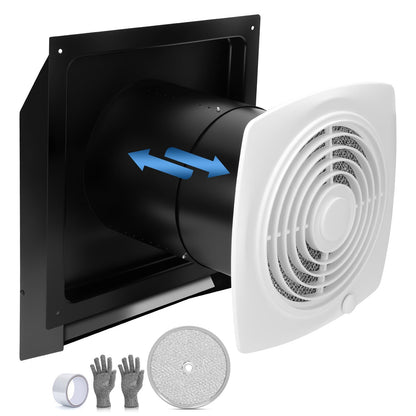 509S Through Wall Exhaust Fan 8 Inch 200 CFM with Filter and On (With Switch Dial / 509S)