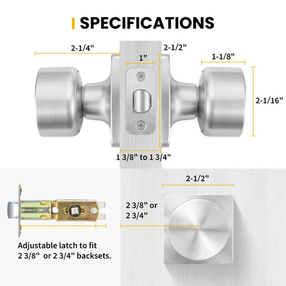 Brushed Nickel Closet Door Knobs (Brushed Nickel)