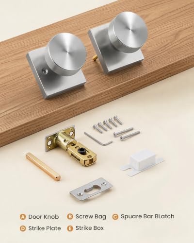 Door Knob Interior Privacy Quick Release Heavy Duty Zinc Alloy