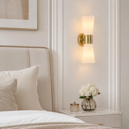 Gold Glass Wall Sconce Light (Gold Milk Glass)