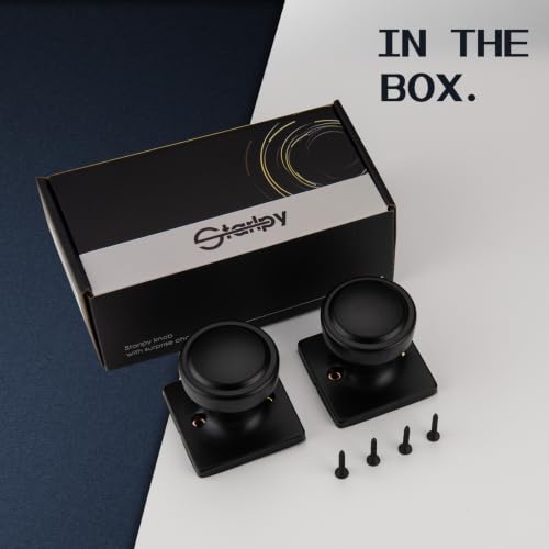 Black Door Knobs with Turn Lock for Privacy Door Use