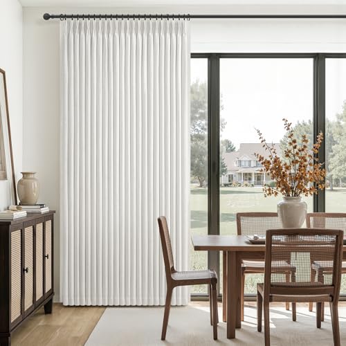 Extra Wide 70 Inch Width Cream Beige White Blackout 102 Inch Long Drapes for Living Room Patio Sliding Slider Door (Beigewhite / 70"W x 102"L (Pack of 1))