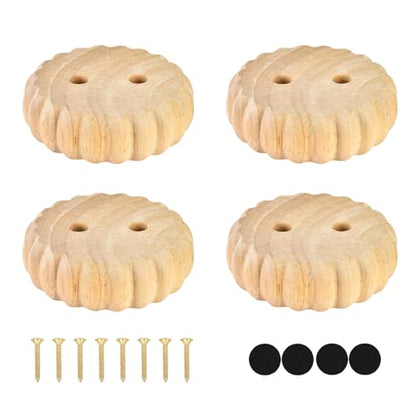 Unfinished Wooden Bun Feet Set of 4