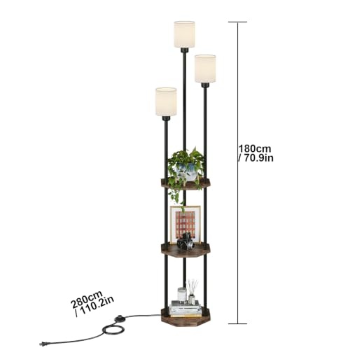 Floor Lamp with Shelves