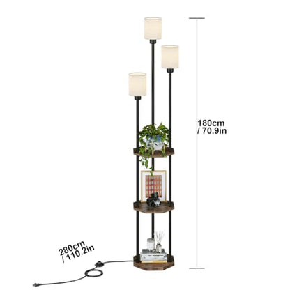 Floor Lamp with Shelves