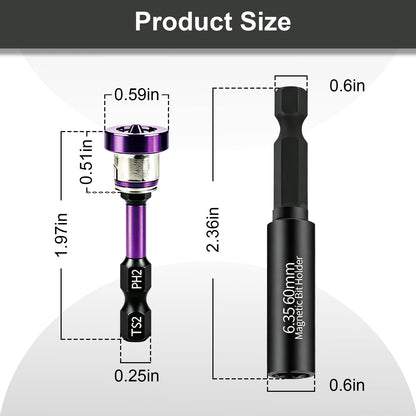 PH2 Magnetic Positioning Screwdriver Bits (Purple)