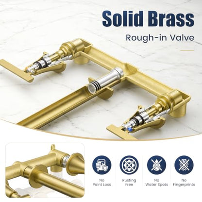 Two Handles Wall Mount Tub Filler