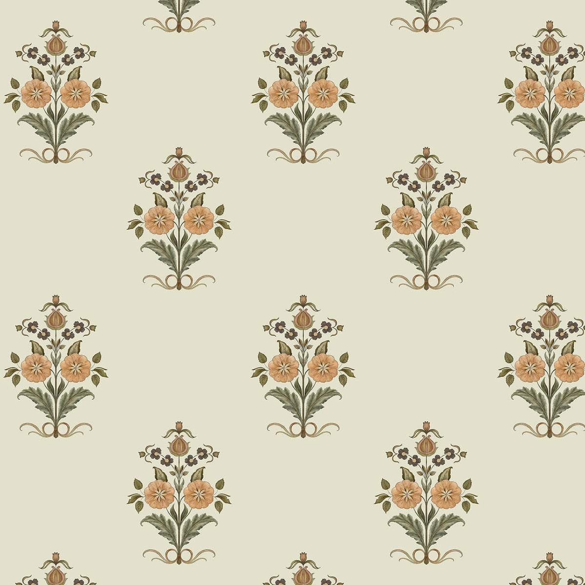 Vintage Floral Wallpaper Cottage Peel and Stick Wallpaper Retro Yellow Flower Contact Paper for Cabinets Drawers Farmhouse Removable Self (Beige and Yellow / 17.3" x 78.7")