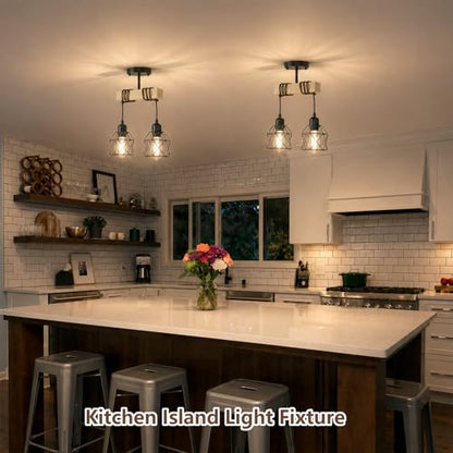 Farmhouse Semi Flush Mount Ceiling Light
