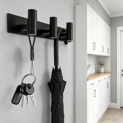 Matte Black Coat Rack Wall Mount (Matte Black / “T“ Shape 3 Hooks 1 Pack)