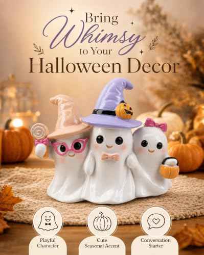 Halloween Decoration Indoor Ghost Figurine (White Ghost Trio)