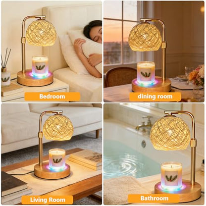 2 Pack Christmas Wax Warmer Lamp with Timer (2700K+RGB color baseplate)