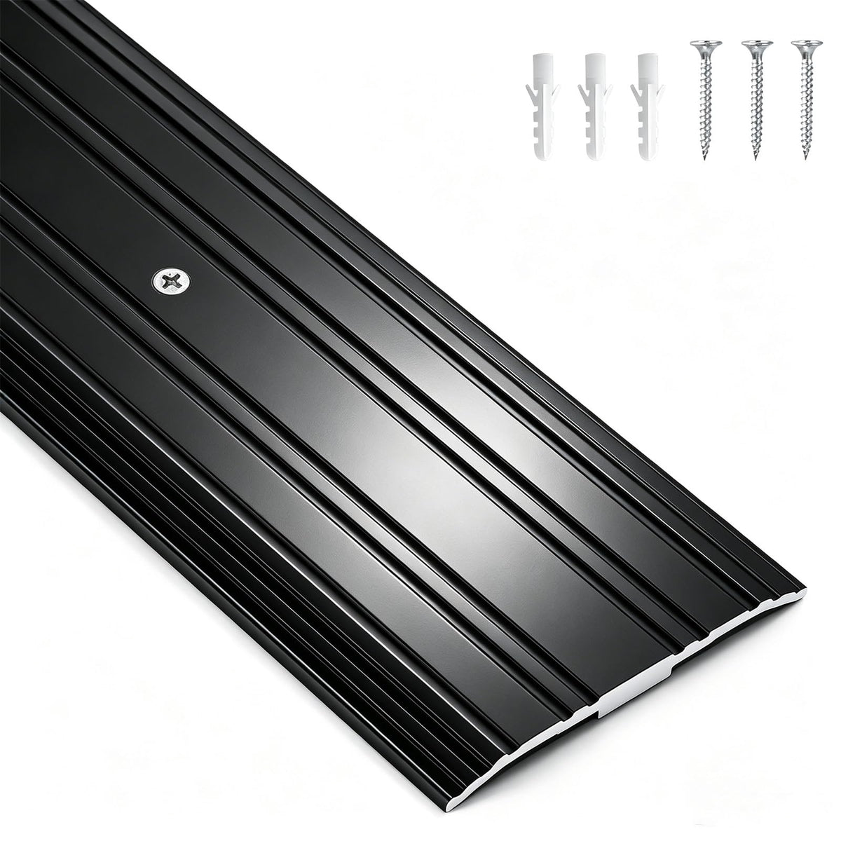 Sturdy Aluminum Door Threshold for Doorways (48''L x 6''W (1pcs) / Black)