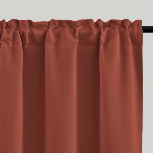 4 Panels Rod Pocket Blackout Window Curtains for Bedroom