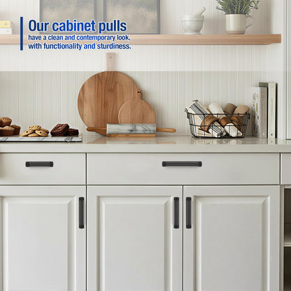 Matte Black Cabinet Pulls Cabinet Handles (Black / 3 inch Hole Center)