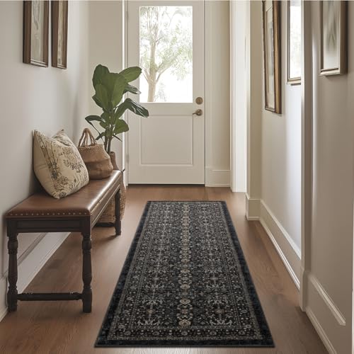 Hallway Washable Runner Rug 2×6 (Dark Gray / 2' x 6' (Rectangular))