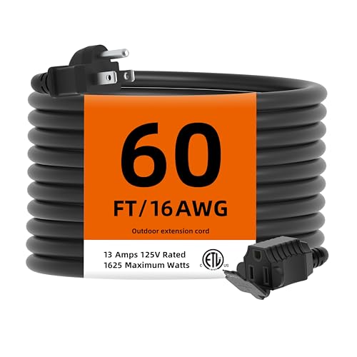 60FT Outdoor Extension Cord Waterproof (60FT)