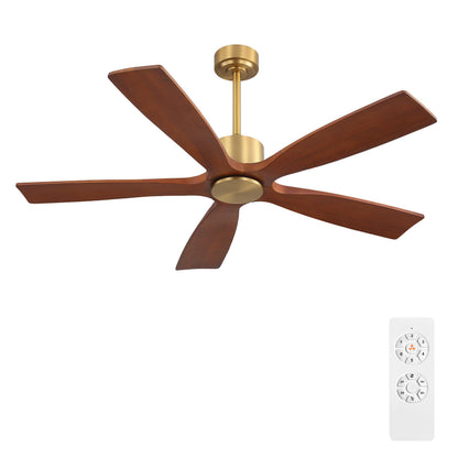 54 Inch DC Ceiling Fans without Light (Aged Brass and Dark Walnut / 54")