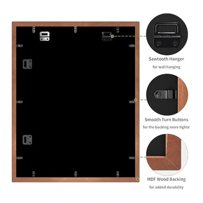 Picture Frame Collage for 6x8 and 5x7 and 4x4 Photos (Rustic Brown / 15.6x19.7in (1Pack))