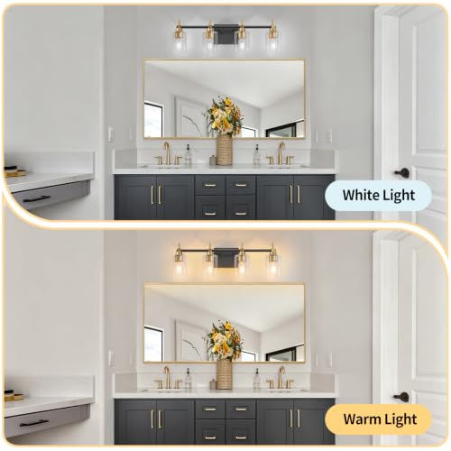 4 Light Modern Bathroom Vanity Light (4-light / Black-Gold)