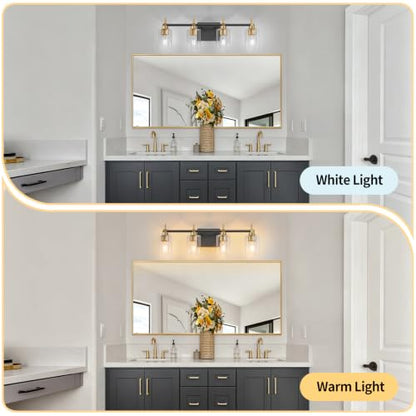 4 Light Modern Bathroom Vanity Light (4-light / Black-Gold)