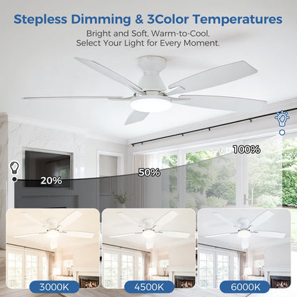 42 Inch Ceiling Fans with Lights (White&Wood Grain / 42 Inch)