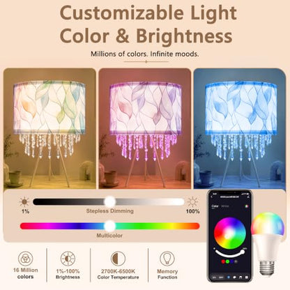 Smart Tripod Table Lamp with Acrylic Droplets