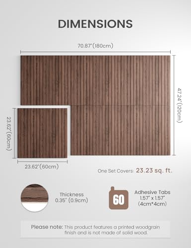 6 Pack Large Felt Bulletin Board (Walnut Slat / Fine-stripe 6-pack)