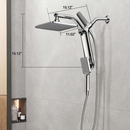 Dual Filtered Rainfall Handheld Showerhead Spray Combo for Bathroom (Chrome)