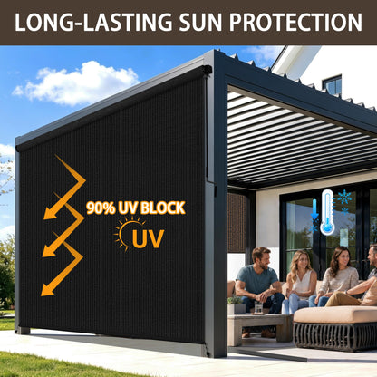 Outdoor Roller Shades for Patio (Black / 72"W x 72"H)