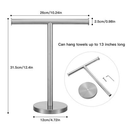 Hand Towel Holder (T-silver-1 Pack)