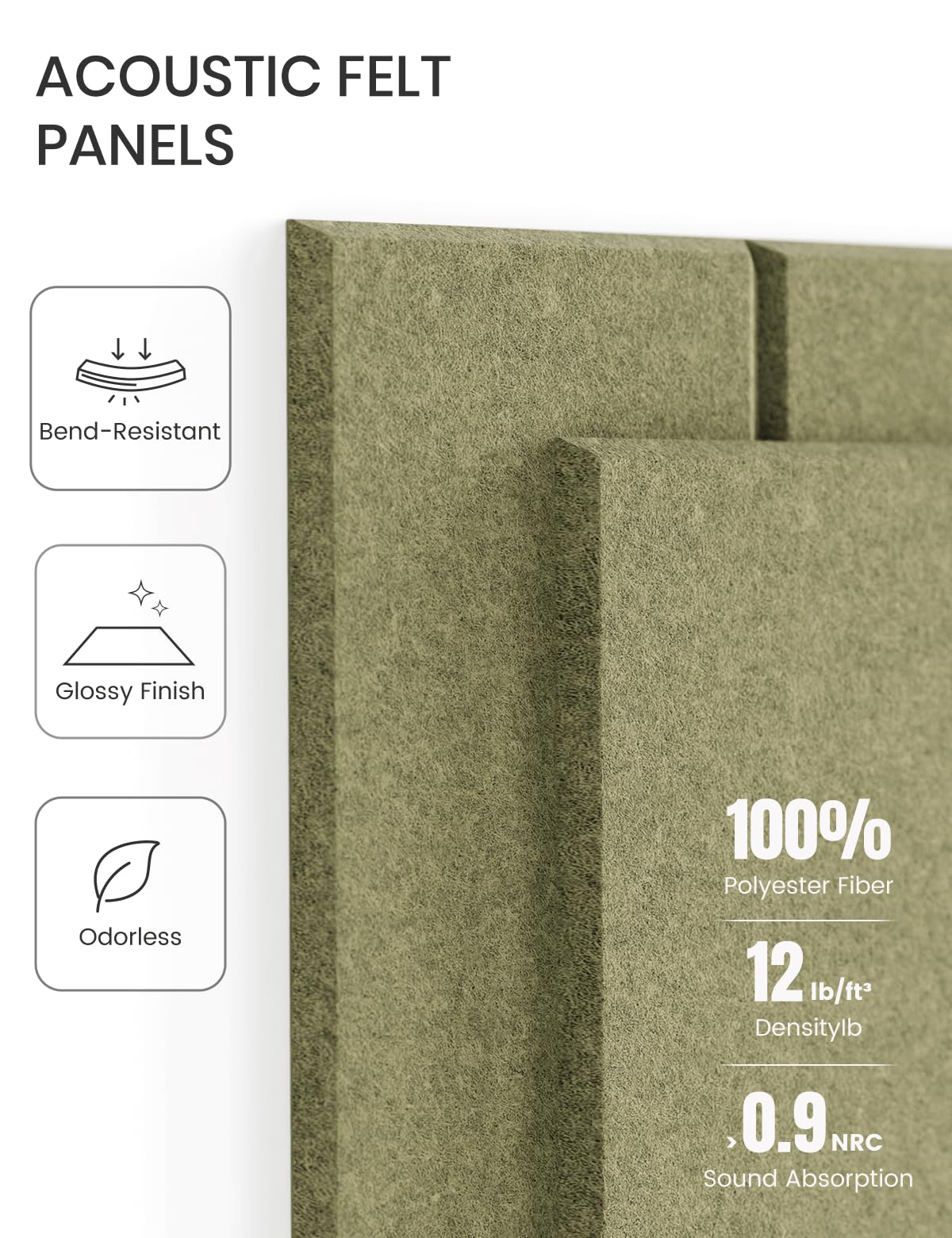 Felt Bulletin Board & Cork Board Alternative 48'' x 36'' (Seaweed-1 / Bold-stripe 12-pack)