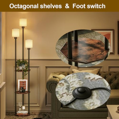 Floor Lamp with Shelves