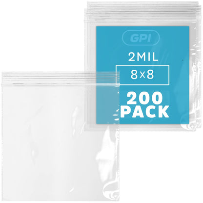 8" x 8" Zip Bags (200 Pack / 8" x 8")