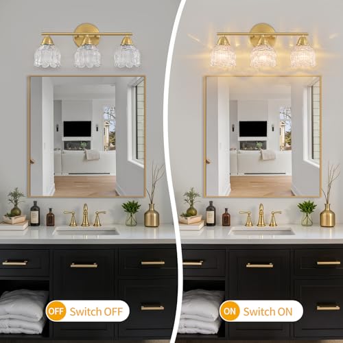 Bathroom Vanity Light with Clear Glass Shade