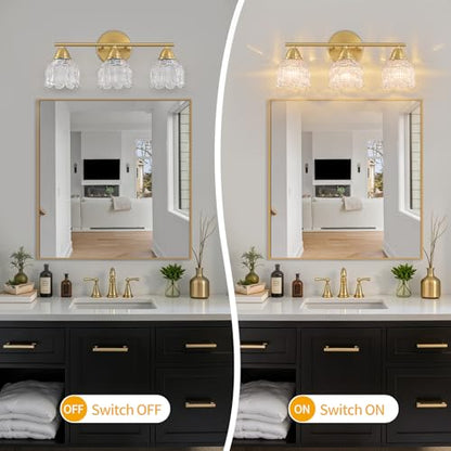 Bathroom Vanity Light with Clear Glass Shade