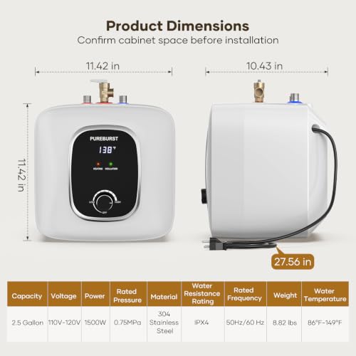 1500W Electric Under Sink Water Heater