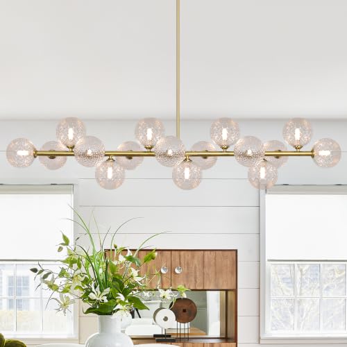 Globe Linear Chandelier 16 Light Dining Room Light Fixture