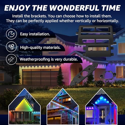 3 in 1 Outdoor Light Mounting Clips Set for Govee Outdoor Lights Pro H706 H806