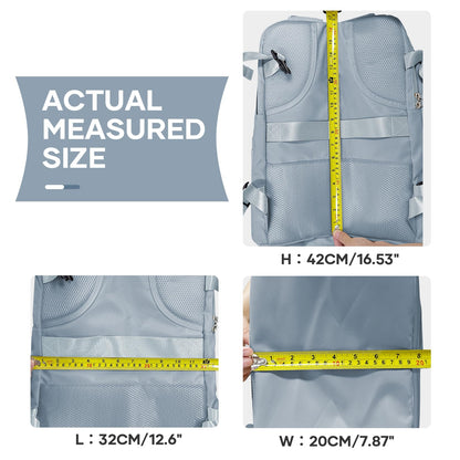 Travel Backpack For Women Men (Gray Blue / 25 liters)
