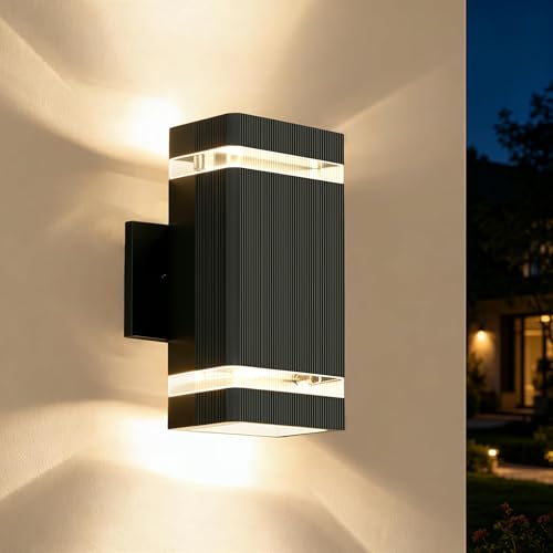 Plastic Square Outdoor Wall Lights 1 Layer