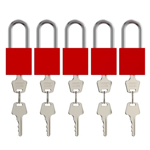 5 Pack Aluminum Safety Padlocks
