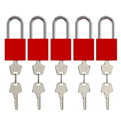 5 Pack Aluminum Safety Padlocks