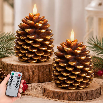 Flameless Pinecone Candles (Brown)