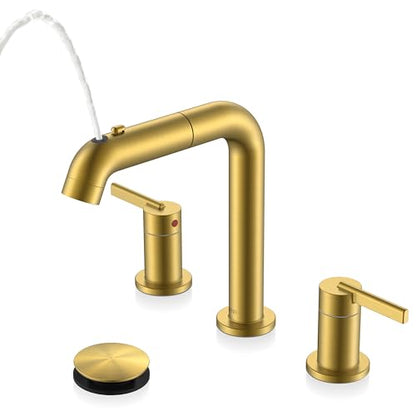 Widespread Bathroom Faucet with Sprayer
