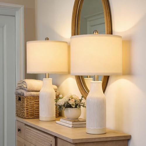 23.75" Modern Ceramic Table Lamps Set of 2