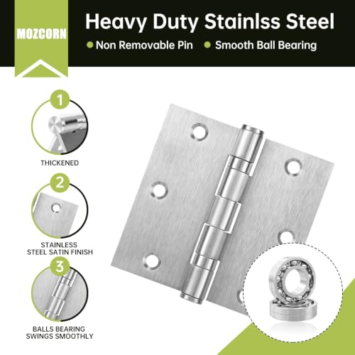 Square Stainless Steel Ball Bearing Door Hinges with Screws